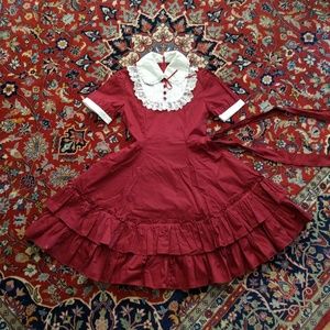 Deep Red Lolita Costume Dress